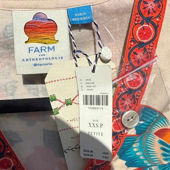 FARM Rio x Anthropologie Floral V-Neck Ruffle Dress - Picture 2 of 5